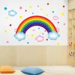 JAAMSO ROYALS Cartoon Colored Rainbow Kids Room Décor Wall Sticker (60CM x 90CM)