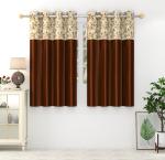 Homefab India 152.5 cm (5 ft) Polyester Window Curtain (Pack Of 2) (Brown)