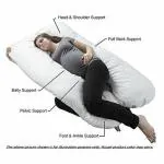 Metron Grey Multipurpose-U Shape Full Body Soft Supportive Pregnancy Pillow with Handy Wedge Pillow (S)