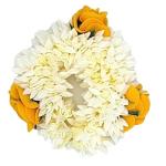 GIRLISH 2 pcs Scented Mogra Gajra with Yellow rose flower Hair Accessories For Women & Girls - Juda Accessories Hair Flower Bun Fake Artificial Gajra Scrunchies Rubber Band