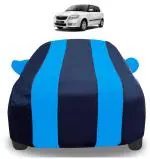 Mockhe Car Cover Compatible with Skoda Fabia with Mirror Pockets, Triple Stitched, Navy, Blue, Water Resistant Car Body Cover
