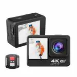 CLEGO 4K Action Camera 60fps with Anti-Shake EIS Stabilization, 24MP Photo Resolution, 4X Digital Zoom, Remote Control, WiFi, Dual Touch Screen for Travelling,Diving,Vlogging