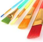 Qatalitic Set Of 5 Different Sizes Synthetic Flat Paint Brush For Oil, Acrylic Paintings Painting Art Accessories Assorted Paint Brush Sets