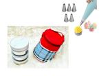 BLUE WONDER Cake Decorating 6 Pcs Nozzle with 4 Pcs Round Lunch Box and (Multicolour, Pack of 2)