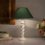 Homesake Classic Twister Table Lamp White With Green Shade