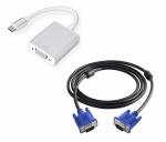 AdzMozi USB C to VGA Adapter 1.5 Mtr VGA Cable, USB 3.1 Type C Thunderbolt 3 to VGA Converter Compatible with MacBook Pro, New MacBook