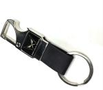 JDP Black Leather, Metal Mahindra Cars New Logo Sport Utility Holder Keychain