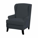 HOKIPO 190 GSM Thick Jacquard Wing Chair Cover Fully Covered, Grey (AR-4773-F5)