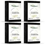 BYPURENATURALS Organic, Mesmerizing, and Natural Glycerin Made Charcoal Soap For Men Women 125gm Pack of 4