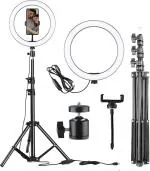 Webilla Selfie Ring Light With 3 Color Modes Extendable Tripod Stand Phone Camera Holder, 120 Bulbs 10 Brightness Dimmable Led