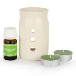 AuraDecor Green Ceramic Aroma Diffuser Set (Pack of 1)