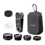 Adcom Black 5 In 1 Mobile Phone Camera Lens Kit For Compatible With All Iphone And Android Smartphones