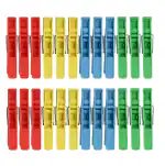 QinPin UV Resistant Plastic Cloth Clips for Clothesline Drying with Weatherproof and Rust Resistant Build - 24 Pack of Durable Laundry Clips