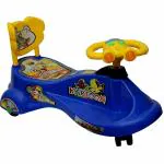 Goyal's Blue Plastic Twist and Swing Kartoon Magic Car Ride On for Kids