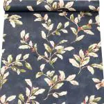 JAAMSO ROYALS Blue With White Leaves Design Vinyl Self Adhesive Waterproof Home Décor Wallpaper (200 CM X 45 CM )