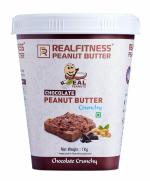 REALFITNESS PEANUT BUTTER Chocolate Peanut Butter Roasted Peanuts High Protein Rich Taste Health Peanut Butter Gluten Free Vegan (Chocolate Crunchy, 1 Kg)
