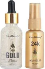 Lenon Beauty Kiss_Beauty 2 in 1 24K Gold Make Up Fixer Spray & Primer (40+40 ML) (2 Items in the set)