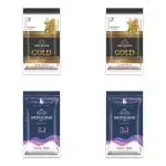 Gouri Keshar Gold and 3 in 1 Agarbatti Zipper Pack, Pack of 4 (2 x 2)