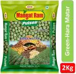 MANGAT RAM 2Kg Green Peas/HARA MATAR (1Kg x 2 Pack)