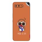 GADGETSWRAP Printed Vinyl Skin Sticker for Asus Rog Phone 5 - owl-headphones