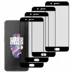 Kite Digital OnePlus 5 Matte Finish (Black) Tempered Glass Screen Protector with Edge to Edge Coverage - Easy Installation Kit (Pack of 4)