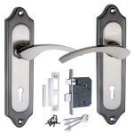 Atom 7Inch Heavy Duty Iron Mortise Door Lock for Bedroom, Living Room, Main Door, Black Silver Finish | 3 Keys | 6 Lever Double Stage Lockset for House Hotel Office (509KY)