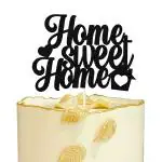 Festiko Black Glitter Home Sweet Home Cake Topper, Welcome Home Cake Decor, New House, Housewarming Party Decorations