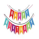 WoW Party Studio Happy Birthday Bunting Flag / Banner for Birthday Decorations - Multi Colour