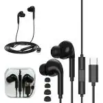 Audiofit C Type Wired Black Headphone, C-Type Port Wired, High Quality Sound, Headphone