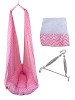 VParents Cherub Baby Swing Cradle with Mosquito Net and Spring (Pink)