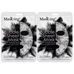 MasKing Skin Deep Cleansing, Anti-Pollution, Bubble Sheet Mask for Women Pack of 2, 25g each