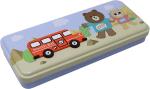 QIPS B-654 Multicolor School Bus Art Metal Pencil Box, Pack of 2