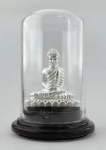 SILVERSPOT JEWEL 999 Pure Silver Beautiful Buddha with Acrylic Base Idol/Statue/Murti for Pooja/Gift Item for Auspicious Occasion/Car Dashboard