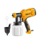 INGCO SPG3508 Electric Spray Gun Matte Finish 450 Watt with Viscosity Measuring Cup 800 ml Capacity for Home Improvement & Industrial Use (Orange, 1 Set)