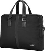 Safari Select Classic Messenger Bag with Laptop and Tablet Sleeve, Water Resistant Polyester Material, Detachable Strap, For Men and Women, Black