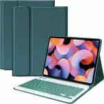 ProElite Keyboard case for Xiaomi Mi Pad 6 11 inch, Magnetic Detachable Wireless Bluetooth Keyboard Built-in 7-Colors Backlit, Dark Green