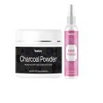 BEAFACE Combo Pack Charcoal Powder for Skin Cleanser, -100gm,Rose water for Skin Care -100ml-Pack-2