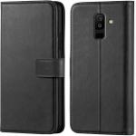 Tingtong Flip Cover Back Case for Samsung Galaxy A6 Plus | Leather Finish | Inbuilt Stand & Pockets | Wallet Style Flip Back Case Cover for Samsung Galaxy A6 Plus (Black)