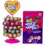 Derby Tim Buk Tu Lollipops | Pack Of 60 Lollipops | Dispenser Pack | Party Pack | Flavours - Strawberry, Orange, Mango, PineApple | Birthday | Return Gift | Parties | Return Gift |