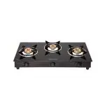 Suryaflame King 3 Burners Mild Steel Glass Top Manual Gas Stove - Doorstep Service