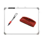 Eduway 2x3 Feet Non-Magnetic Double-Sided Whiteboard and Chalkboard Combo with 1 Marker and 1 Duster