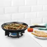 Borosil Granito Non-Stick Aluminium Deep Fry Pan With Handle, Black (20 Cm)