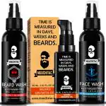 Muuchstac Beard Growth Oil (60 ml), Cherish Beard Wash (100 ml) with Ocean Face Wash (100 ml)