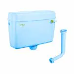 LIPKA PVC Round Flushing Cistern with 9 litre Capacity Sky Blue Flush Tank For Toilet