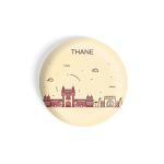 Dhcrafts Brown Metal Thane Printed Fridge Magnet, 5.8 Cm