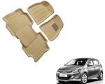 WolkomHome Car Mats Luxury Floor 3D Mat Carpets Beige for Hyundai I20 Type-2