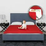 OYO BABY Double Bed Dry Sheet for Baby| 100% Waterproof Baby Bed Protector Sheet for Toddler Children 260X200 cm Red