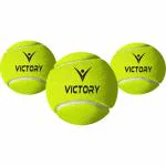 Victory Natural Rubber Medium Weight Cricket Tennis Balls - Pack of 3