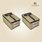 SH NASIMA Shirts Organizer and Clothing Box For Closet Clothes Pack of 2 (Beige)