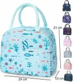 ShopiMoz Insulated Lunch Bag | Lunch Bag for Kids,Student,Adult | Tiffin Bag | Insulated Stylish Polyester Lunch,Tiffin Bags | Bag for Picnic | Portable and Reusable Lunch Bag (Pack of 3,Multicolor)